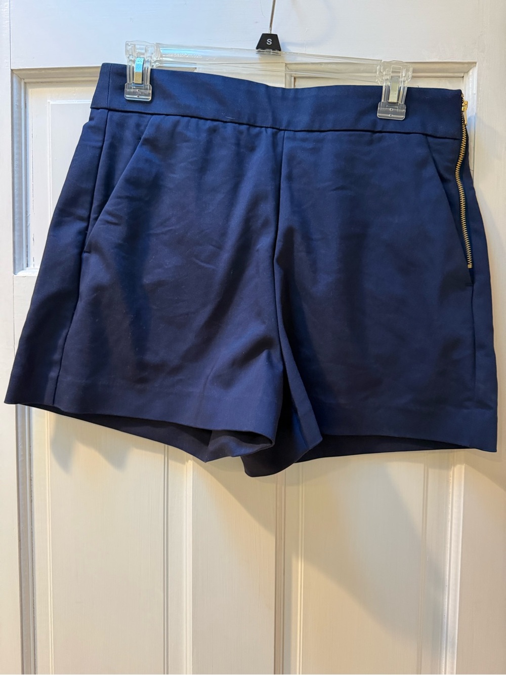 Lilly Pulitzer Navy High-Waist Dress Shorts with Side Zip